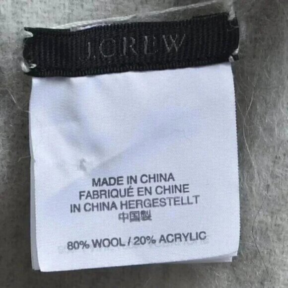 J.Crew Faux-Shearling  Wool Light Gray Poncho Cape One Size - Picture 9 of 9